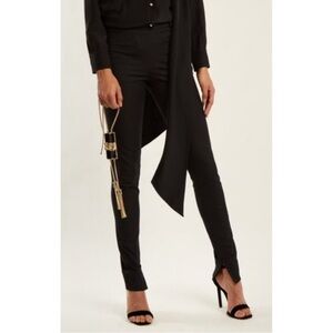 Roland Mouret Mortimer Black Split Hem Side Zip Slim Fit Trouser Pants Sz 2 $638